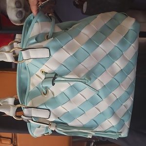 Teal and White Boutique Bag